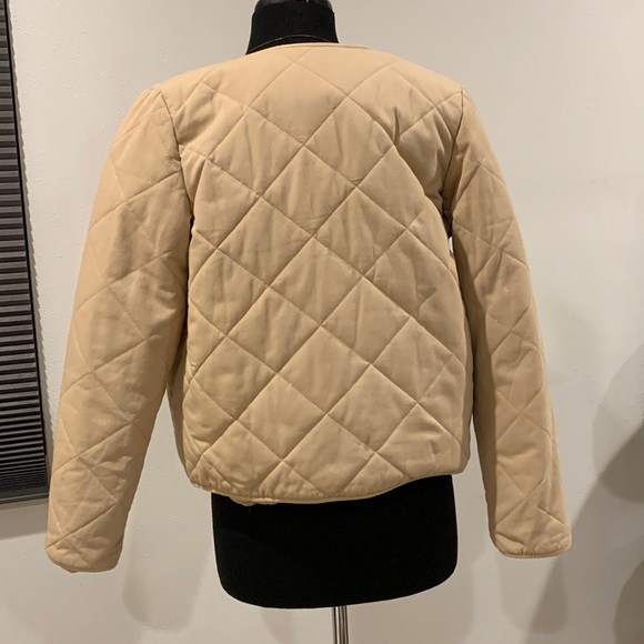 ROWIE THE LABEL QUILTED KAHKI COLOR SWEATER BUTTON UP SIZE SMALL - Picture 12 of 13